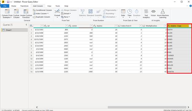 Add Index Column in Power BI using Power Query Editor