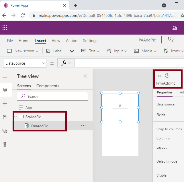 Add picture Control in Power Apps
