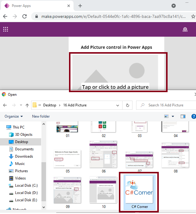 Add picture Control in Power Apps