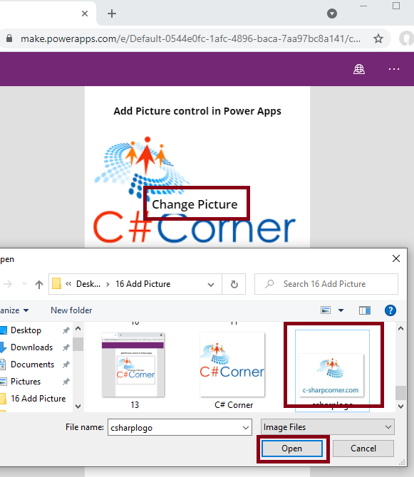 Add picture Control in Power Apps