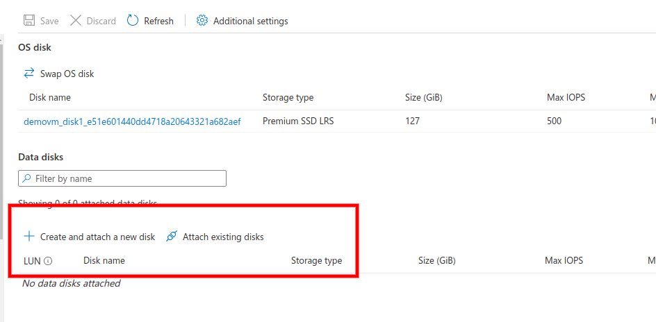 Adding Data Disk To Azure Virtual Machine