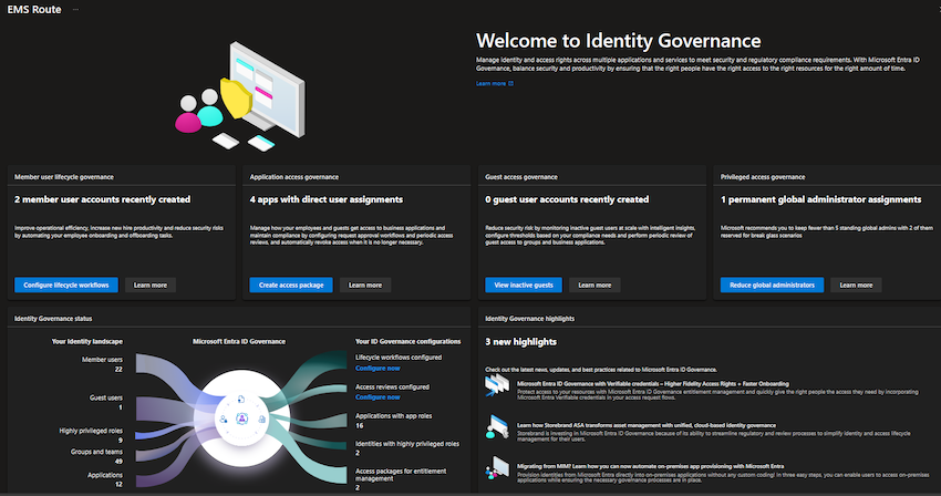 Identity Governance Dashboard
