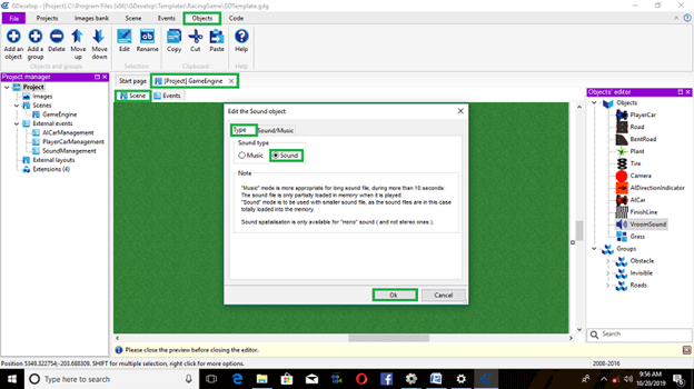 Adventure Car Race Using Native Platform In Gdevelop
