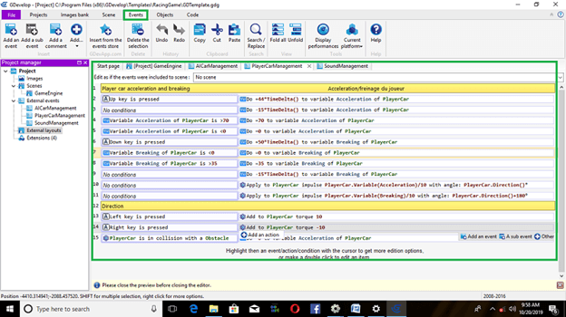 Adventure Car Race Using Native Platform In Gdevelop