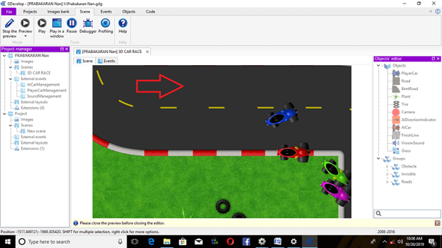 Adventure Car Race Using Native Platform In Gdevelop