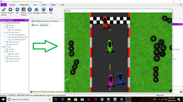 Adventure Car Race Using Native Platform In Gdevelop