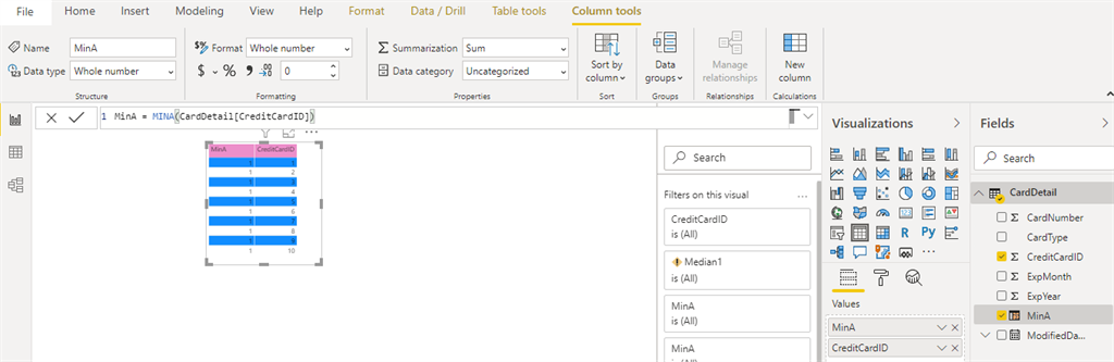 Aggregation DAX Functions In Power BI