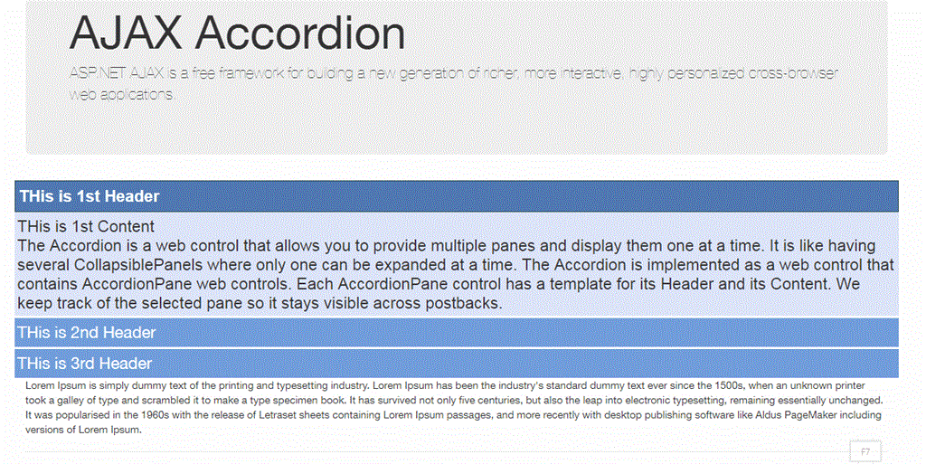 AJAX Control Toolkit Tutorial Accordion Part Two