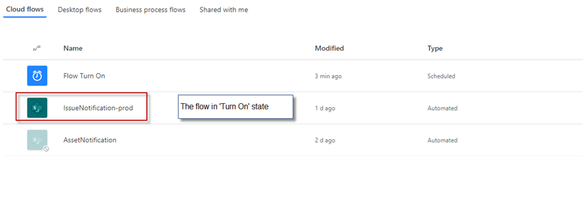 Alert! Your Flow has been turned off