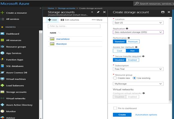 Microsoft Azure Storage