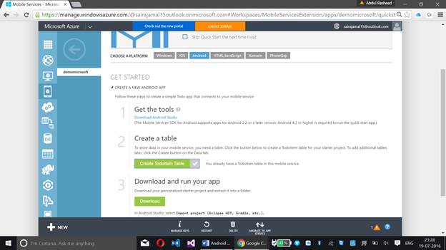 Create TodoItem Table
