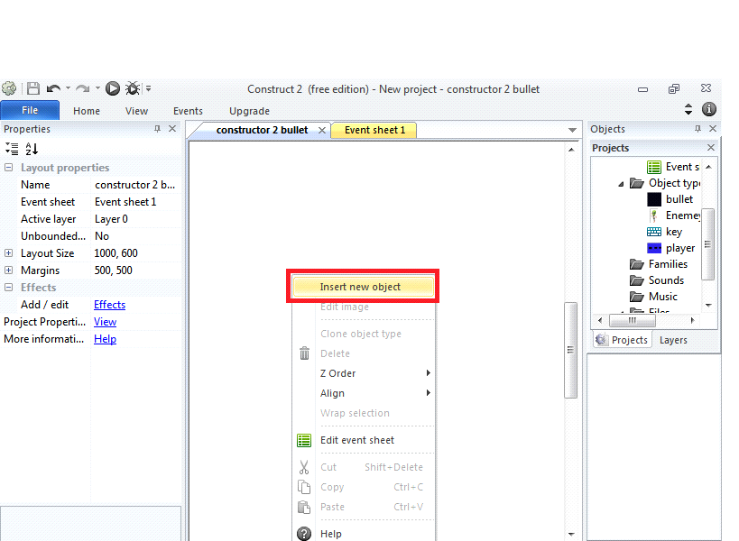 build the new game angry bird using constructor 2 platform
