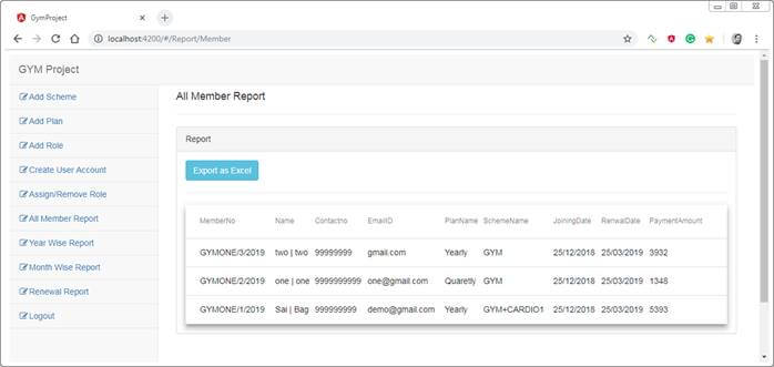 Angular 7 Project With ASP.NET CORE APIS (Gym Project)