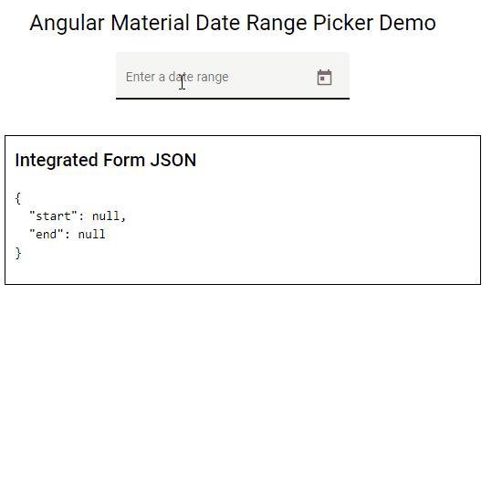Angular Material Date Range Picker