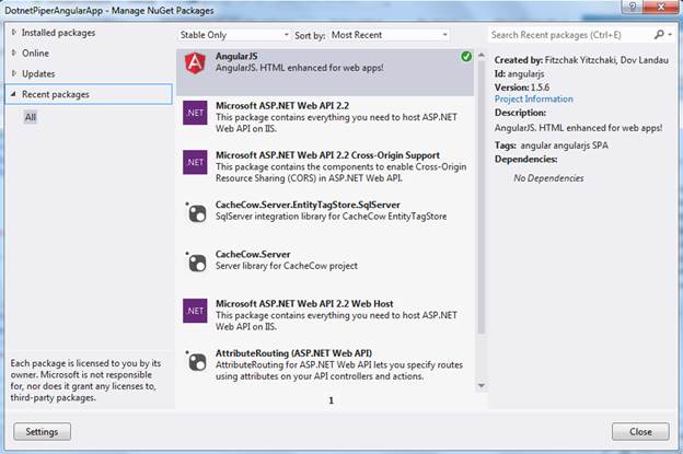 NuGet package manage