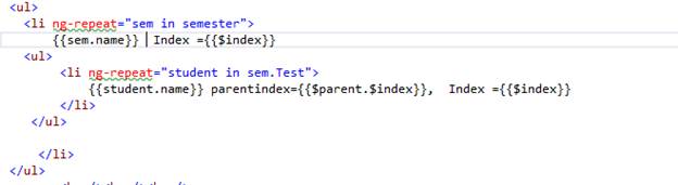 Parent index positions