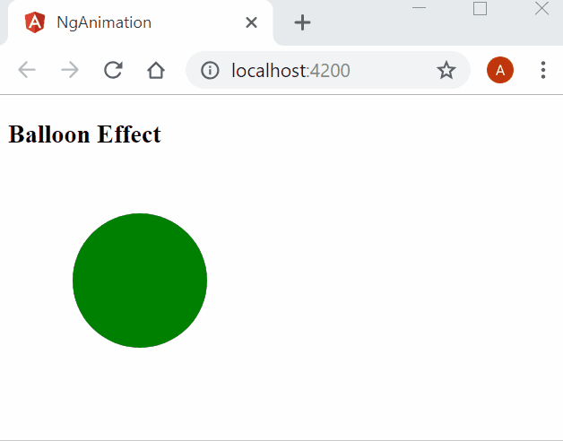 Balloon effect animation