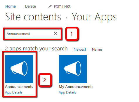 Announcements List In SharePoint