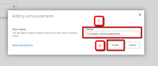 Announcements List In SharePoint