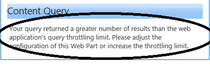 throttling exception - CQWP