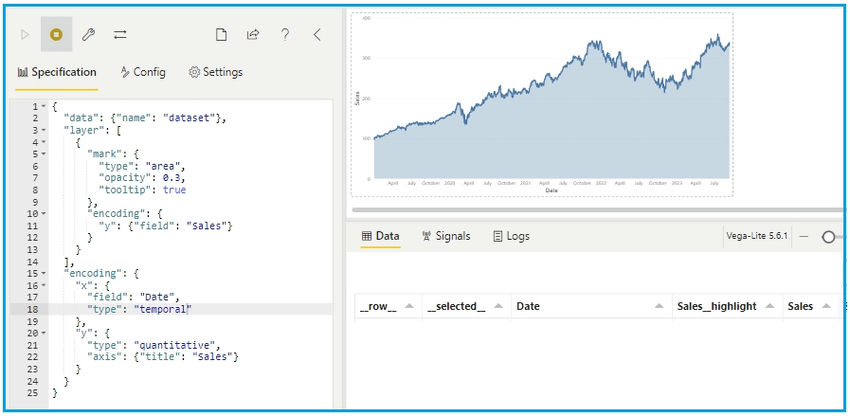 Area Chart with Gradients in Power BI