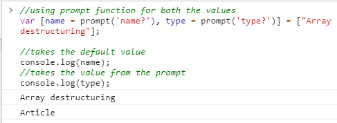 Array Destructuring In JavaScript