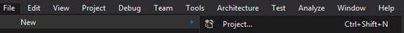 Visual Studio - Create new project