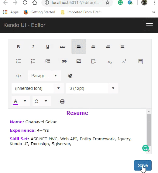 ASP.NET MVC 5 - Kendo UI - Working With Editors And Customize It