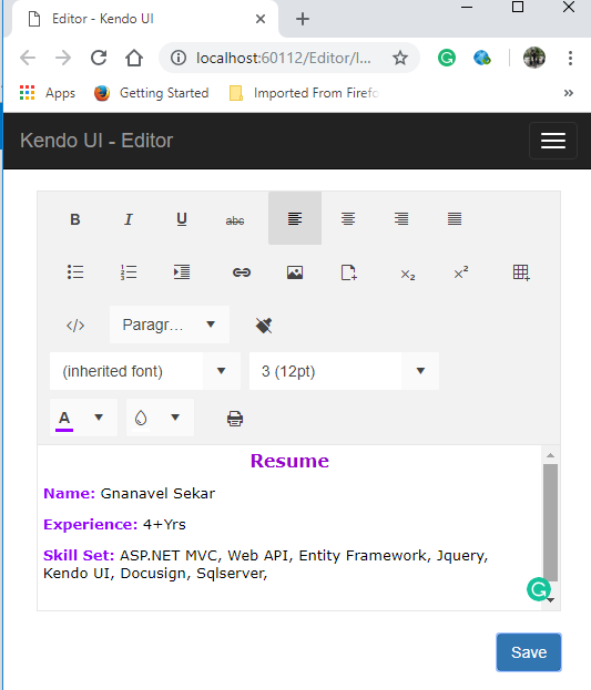 ASP.NET MVC 5 - Kendo UI - Working With Editors And Customize It