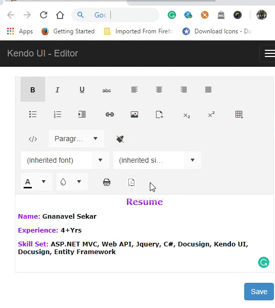 ASP.NET MVC 5 - Kendo UI - Working With Editors And Customize It
