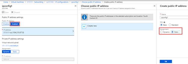 Assign Static Public IP Address To Azure VM