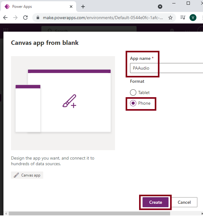 Audio Control in Power Apps