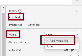 Audio Control in Power Apps