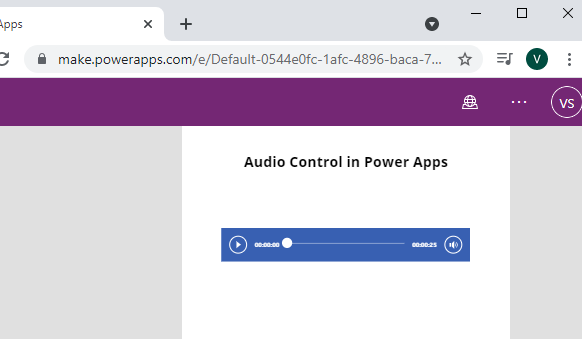 Audio Control in Power Apps