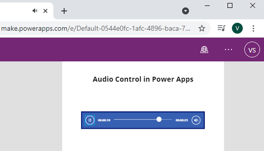 Audio Control in Power Apps