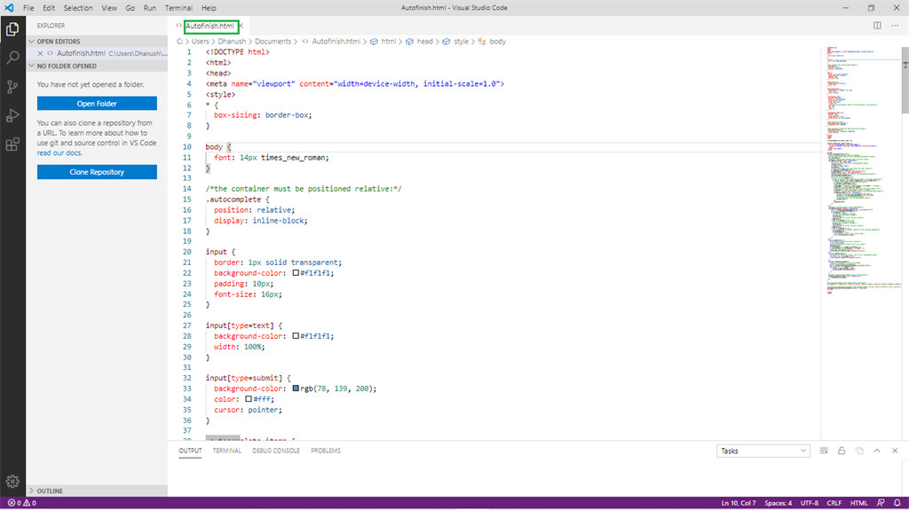 Auto Completing Field In A Web Page