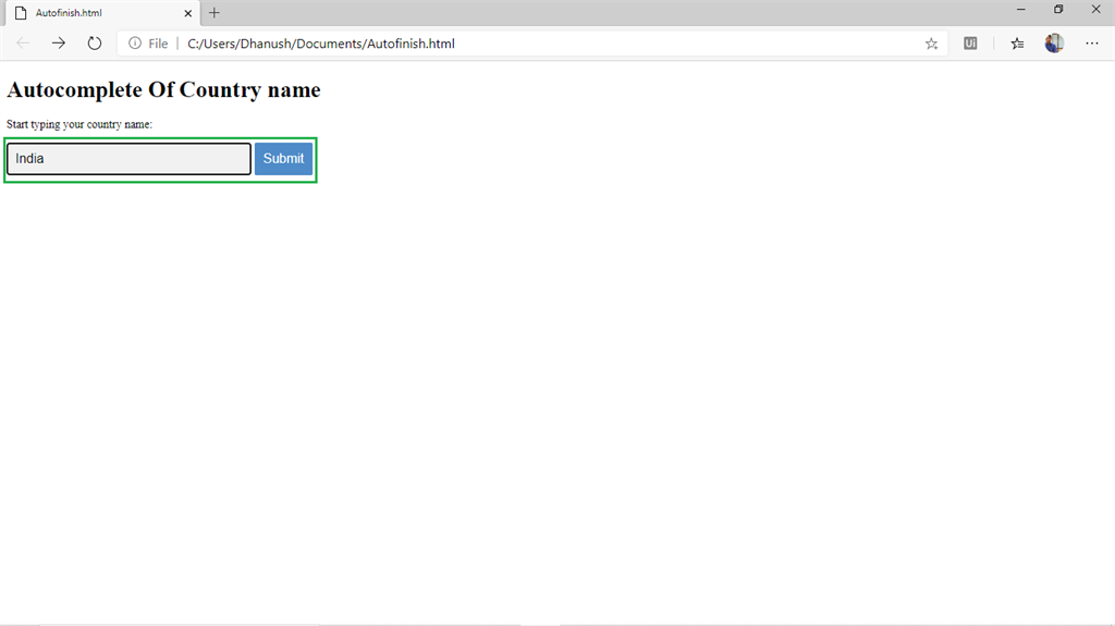 Auto Completing Field In A Web Page