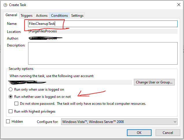 Automate purge process using Windows 10