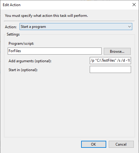 Automate purge process using Windows 10