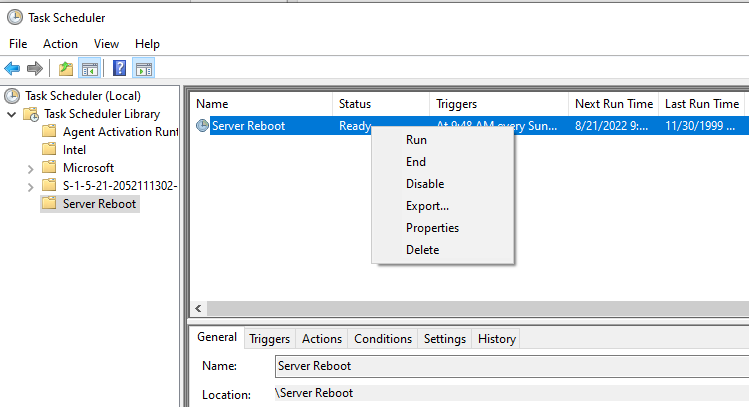 Automate Server Restart Using Task Scheduler