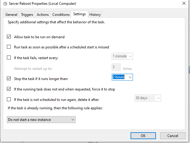 Automate Server Restart Using Task Scheduler