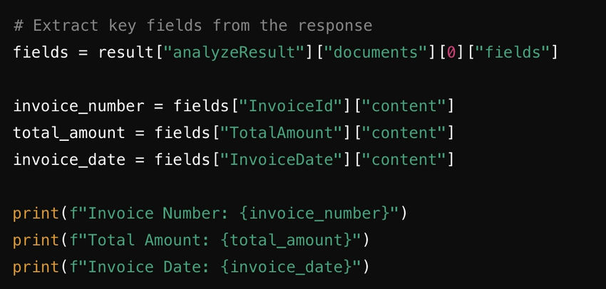Extracting key fields from documents