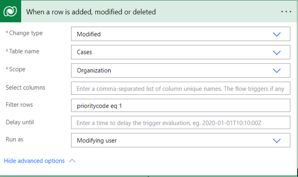 Row added, modified, or deleted
