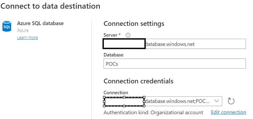Connect Azure SQL Database