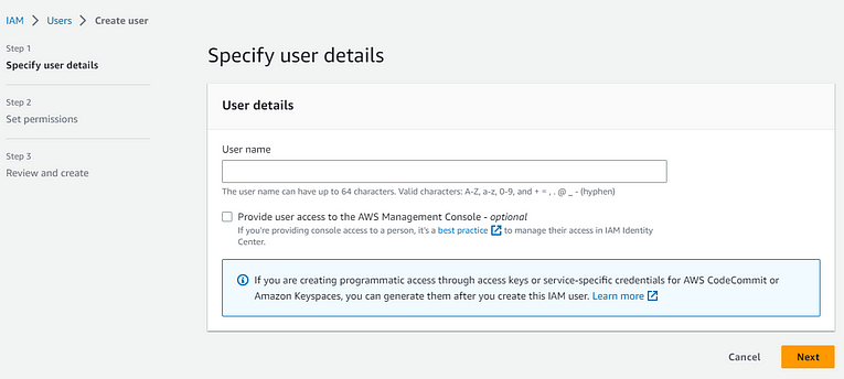 Create IAM User in AWS