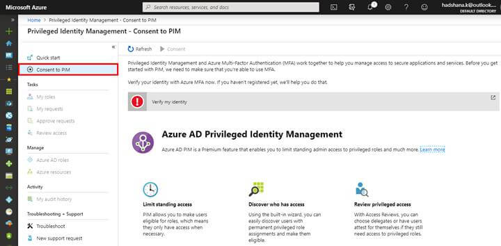 Azure Active Directory (Azure AD) Privileged Identity Management (PIM)