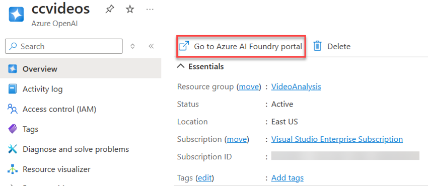 Go to Azure AI Foundry Portal