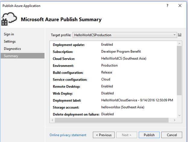 configuration settings
