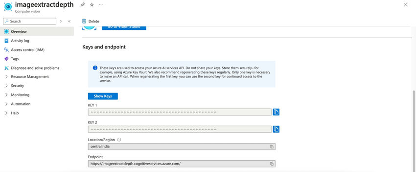 Azure Computer Vision - Object Detection