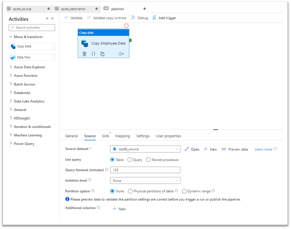 Create Azure Data factory